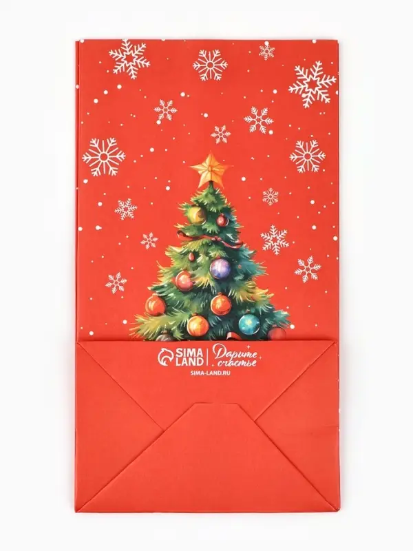 Пакет подарочный без ручек новогодний &laquo;Ёлочка&raquo;, 10&times;19.5&times;7 см