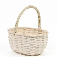 Корзина плетёная для хранения, 23&times;19&times;12 см, ручка h=23 см, лоза, белая