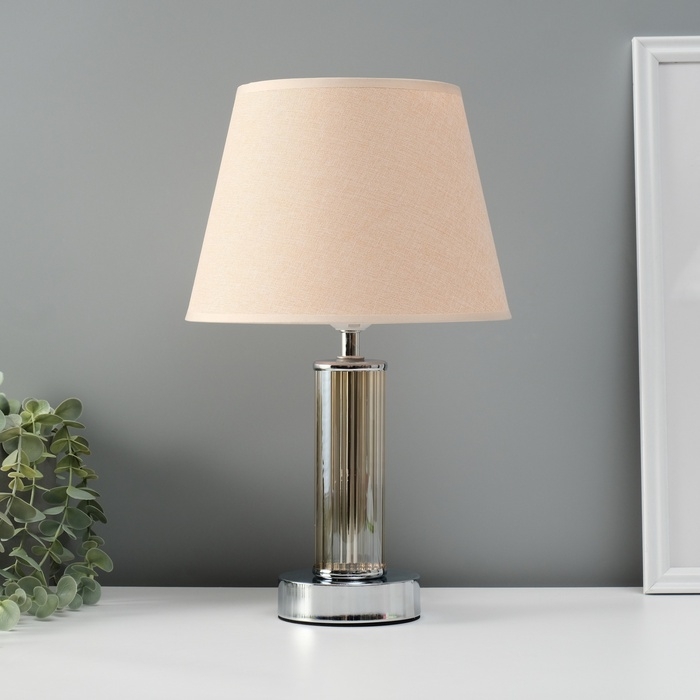 Лампа настольная Лампа настольная "Арабеска" 1х40Вт Е27 хром/бежевый 22х22х36см