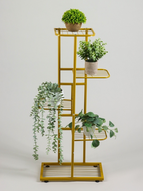 Подставка для цветов Greengo, 5 полок, 44 × 22 × 95 см, напольная, металл, цвет золотой Подставка для цветов Greengo, 5 полок, 44 × 22 × 95 см, напольная, металл, цвет золотой