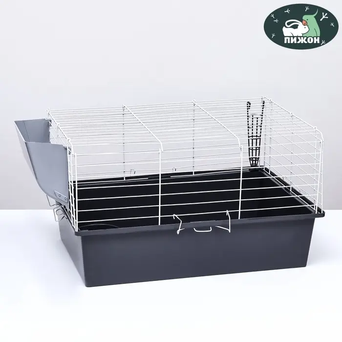 Клетка для грызунов &laquo;Пижон&raquo; №1 складная, 58&times;40&times;34 см, миска, 2 кормушки, серая