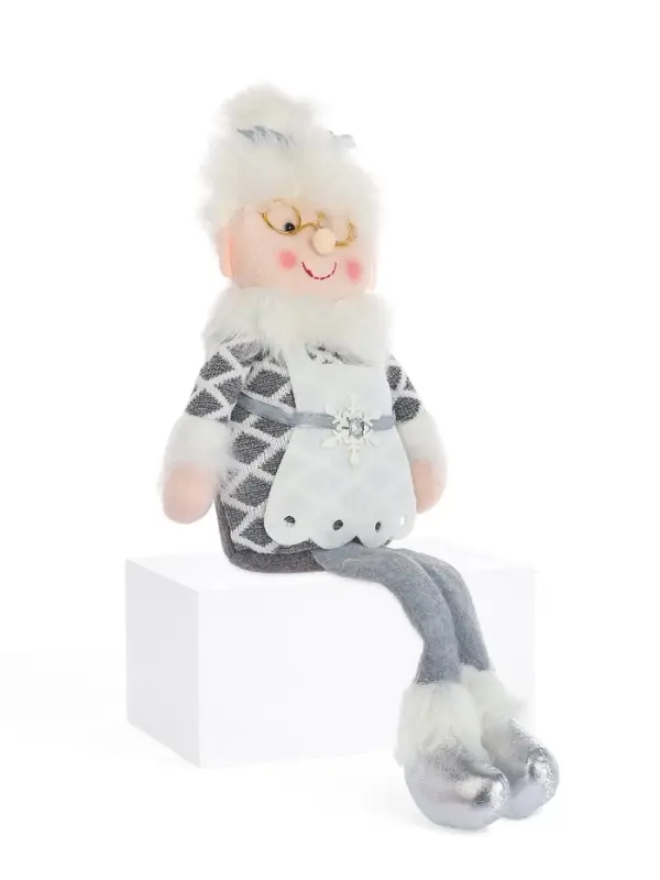 Игрушка мягкая &laquo;Бабушка Мороз в костюме с ремешком&raquo; 15&times;39 см, серая