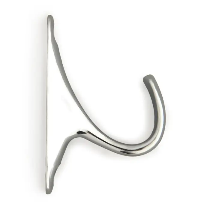 Крючок мебельный ТУНДРА TKO024, однорожковый, хром, 2 шт.