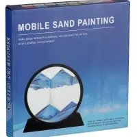 Песочные часы-картина, d=26 см, антистресс, песок оранжевый