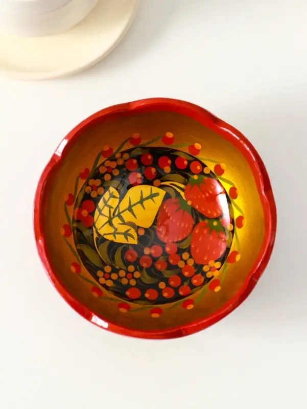 Чашка "Резная" малая, 12*7 см, хохлома