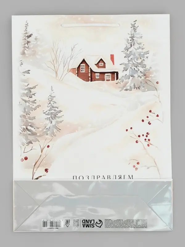 Пакет подарочный ламинированный &laquo;Поздравляем С Новым годом&raquo;, L 28&times;38&times;9 см