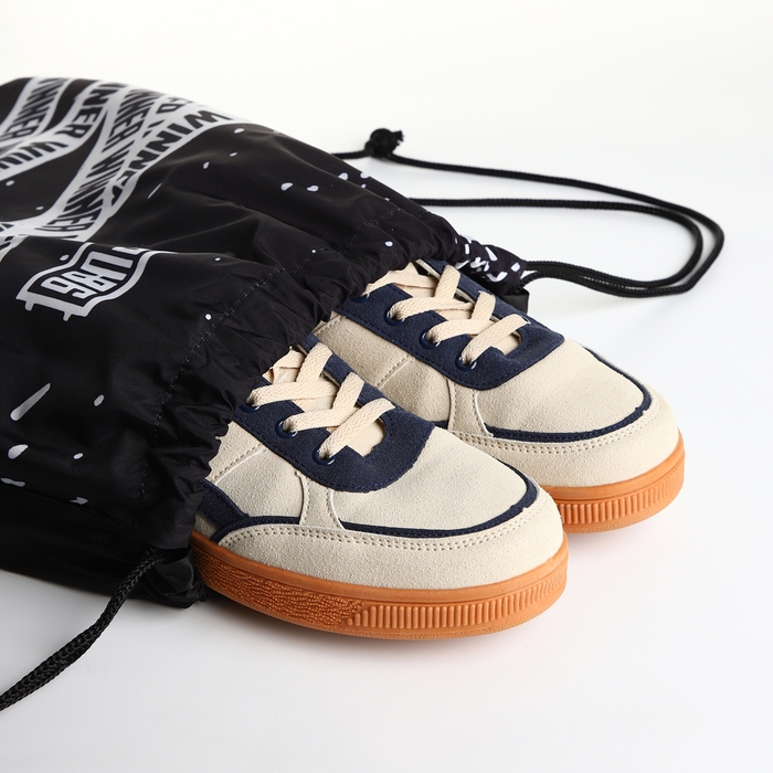 Мешок для обуви на шнурке, цвет чёрный/белый Мешок для обуви на шнурке, цвет чёрный/белый