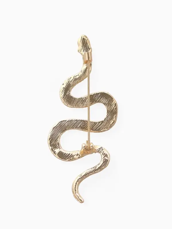Брошь &laquo;Змея&raquo;, извилистая, цвет золото