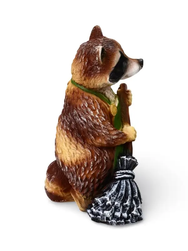 Садовая Фигура 38 х 26 х 24 см полистоун Енот с метлой