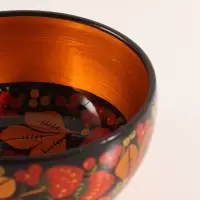 Салатник деревянный хохлома &laquo;Ягодка&raquo;, 16&times;16&times;9 см