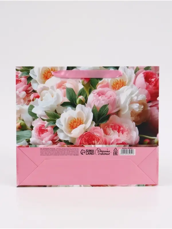 Пакет подарочный &laquo;Цветы&raquo;, 30&times;25.5&times;9 см