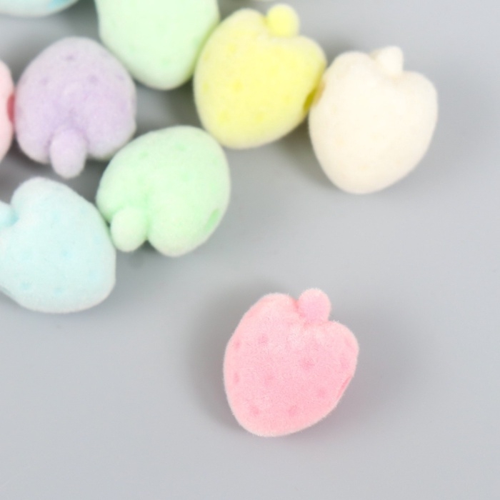 Набор бусин для творчества бархатное напыление "Клубничка" набор 10 шт 1,2х1,3х1,7 см Набор бусин для творчества бархатное напыление "Клубничка" набор 10 шт 1,2х1,3х1,7 см