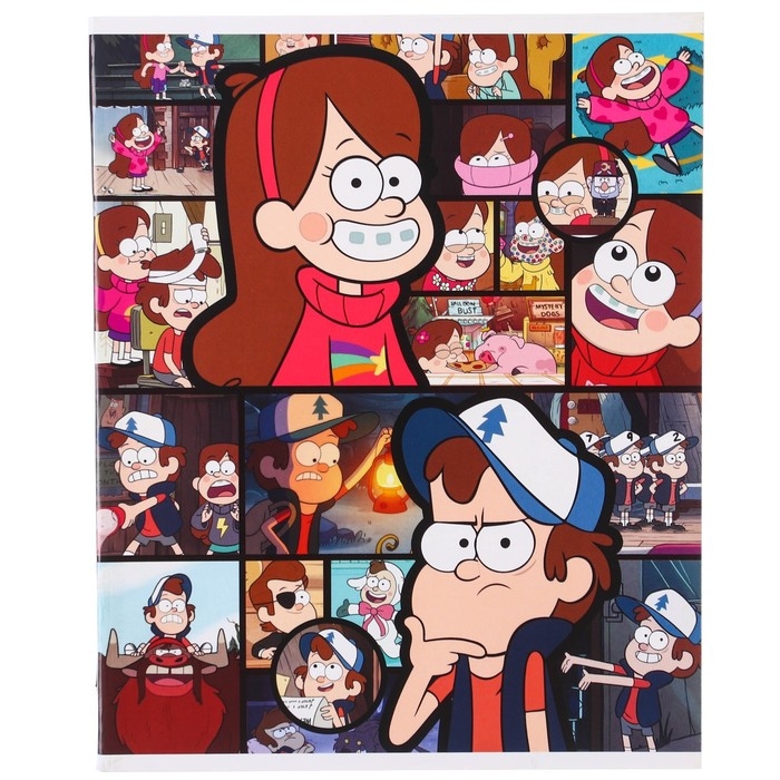 Тетрадь 48 листов в клетку, картонная обложка, Гравити Фолз Тетрадь 48 листов в клетку, картонная обложка, Гравити Фолз