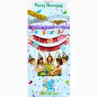 Гирлянда "Дождик" 3 метра с липким краем, цвет голубой