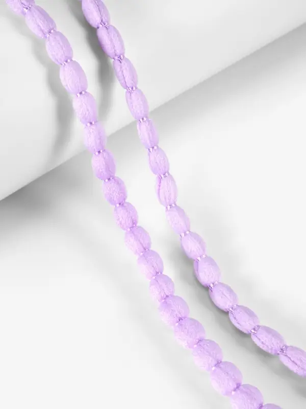 Тесьма декоративная с помпонами, 10 мм, 9.1&plusmn;0.5 м, сиреневая