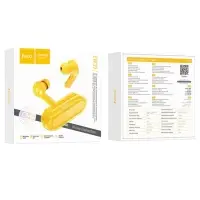 Наушники беспроводные Hoco EW39, TWS, вакуумные, Bluetooth 5.3, 30/300 мАч, шумоподавление, жёлтые