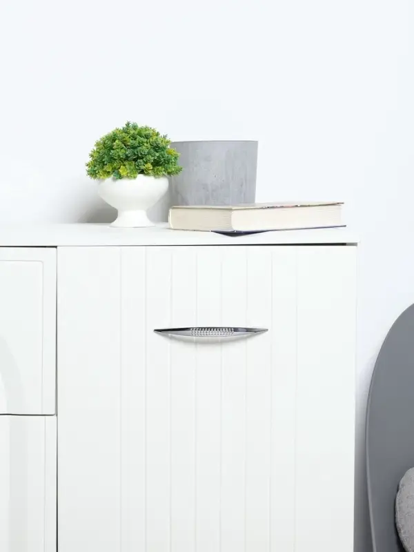 Ручка-скоба мебельная ТУНДРА LIGHT РС003AL, м/о 128 мм, цвет хром