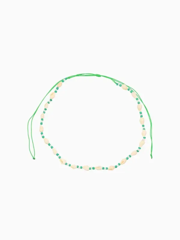 Ожерелье с ракушками &laquo;Халия&raquo;, длина 35 см, зелёное