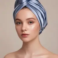 Чалма - тюрбан для волос MINAKU, 25&times;68 см, тенсель, синяя