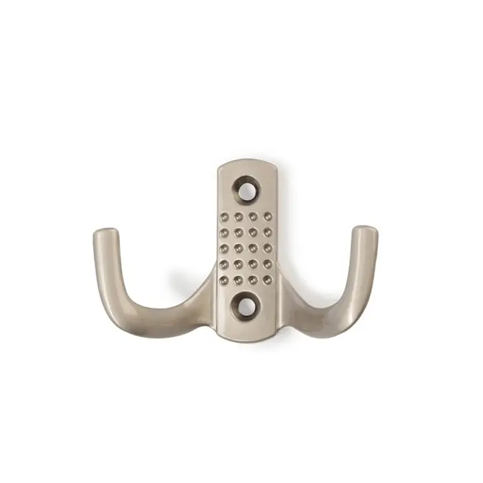 Крючок мебельный ТУНДРА TKd=011SS, двухрожковый, цвет сатиновый никель