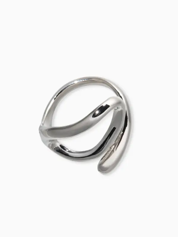 Кольцо медь "Витое", цвет серебро, безразмерное