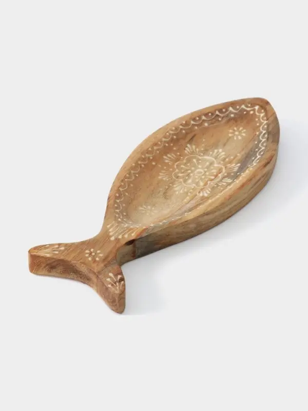 Блюдо в форме рыбки &laquo;Пряник&raquo;, 32&times;11.5&times;2 см, дерево манго