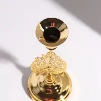 Подсвечник &laquo;Листочек&raquo;, 19.5 см, d=2.3 см, золотой