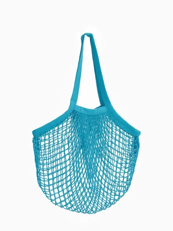 Сумка - авоська плетёная, клетка 1.5 см, синяя