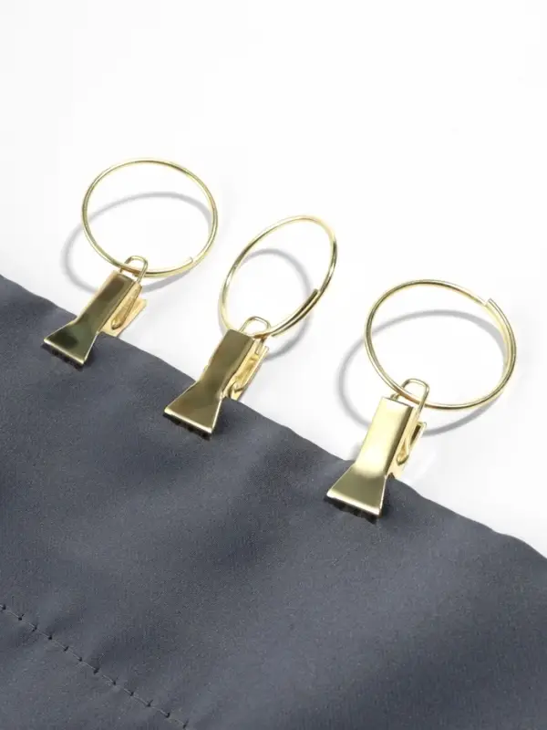 Кольцо для карниза, с зажимом, d=28/32 мм, 20 шт., цвет золотой