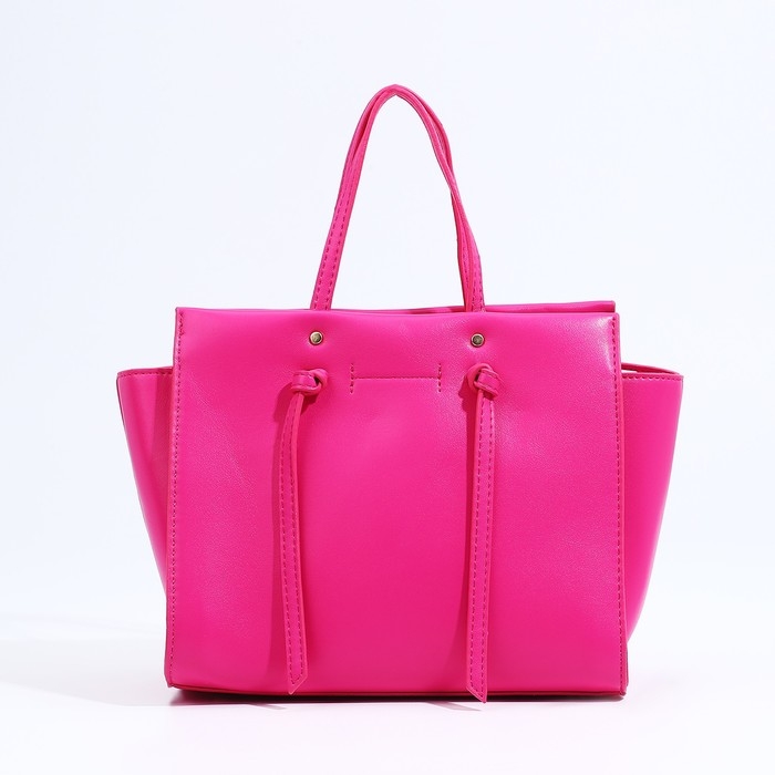 Сумка женская тоут на молнии, цвет розовый