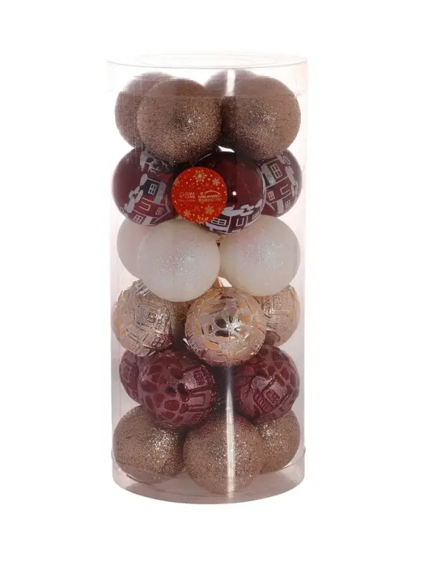 Ёлочные игрушки &laquo;Зимняя ночь&raquo;, шары новогодние, d=7 см, 24 шт., МИКС