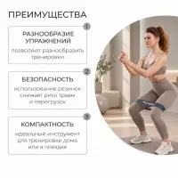 Фитнес-резинка ONLYTOP, 30.5&times;7.6&times;0.09 см, нагрузка 8 кг, цвет синий