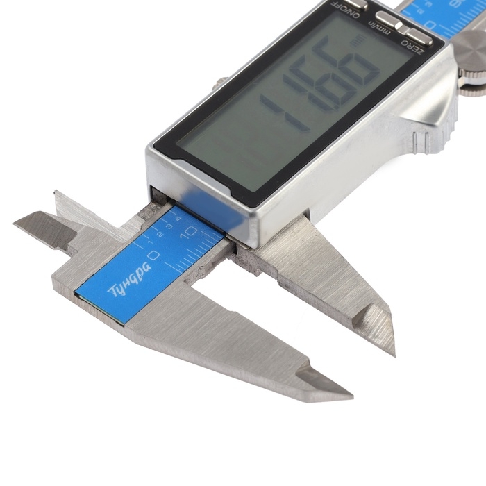 Штангенциркуль электронный ТУНДРА ПРОФИ, металлический, с глубиномером, 150 мм Штангенциркуль электронный ТУНДРА ПРОФИ, металлический, с глубиномером, 150 мм