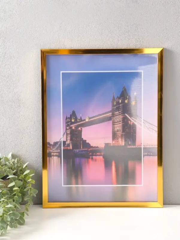 Фоторамка для фото " Lumo" 30х40 см,  набор 3 шт, (пластиковый экран), золото