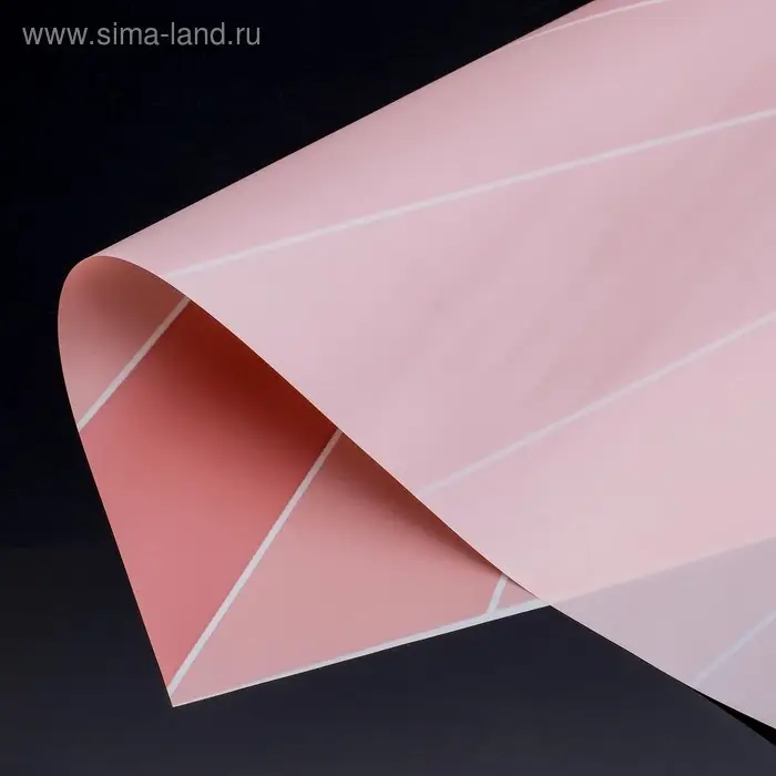 Пленка для цветов, розовый "Линии" 57×57 см