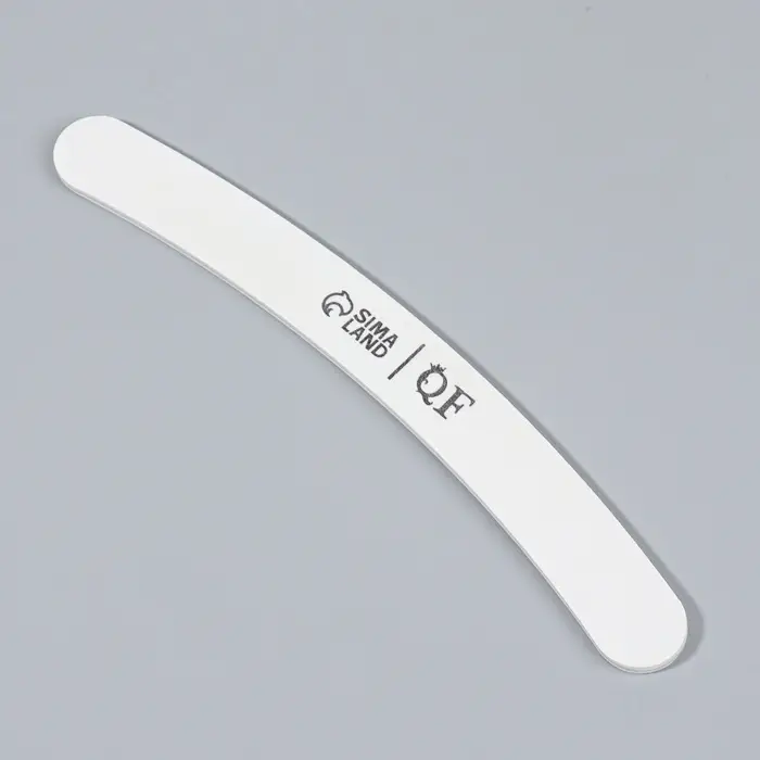 Пилка для ногтей, бумеранг, 200/240 грит, 18 см, белая