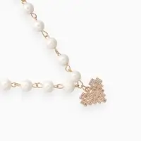 Колье с жемчугом &laquo;Сердце&raquo;, квадратное, шар №6, белое в золоте, L=40 см