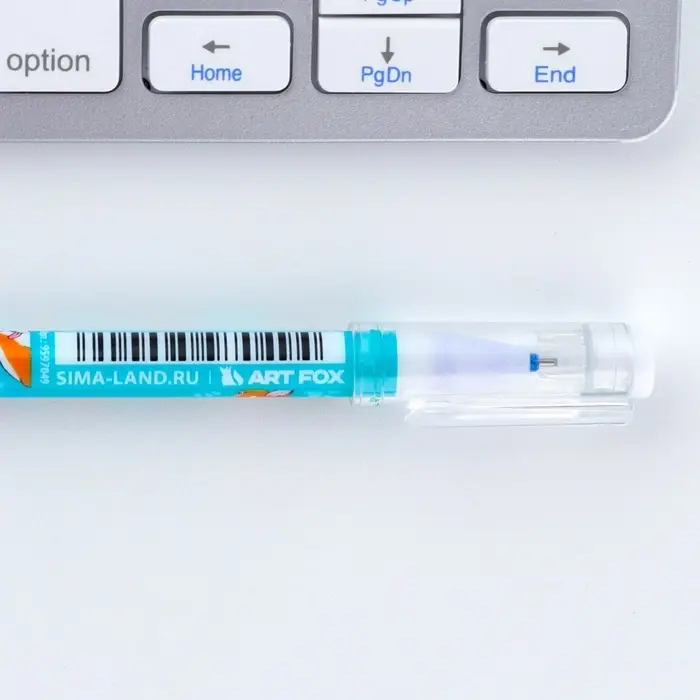 Ручка пластик пиши-стирай с колпачком &laquo;Корги&raquo;, синяя паста, гелевая 0.5 мм