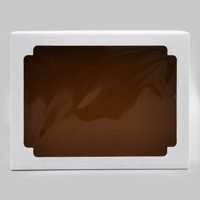 Коробка сборная, крышка-дно, с окном, белая, 26 х 21 х 4 см Коробка сборная, крышка-дно, с окном, белая, 26 х 21 х 4 см