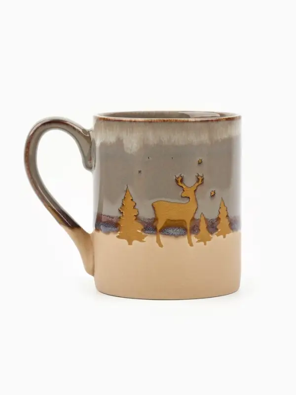 Кружка новогодняя керамическая &laquo;Новогодний лес&raquo;, 350 мл, ручная работа