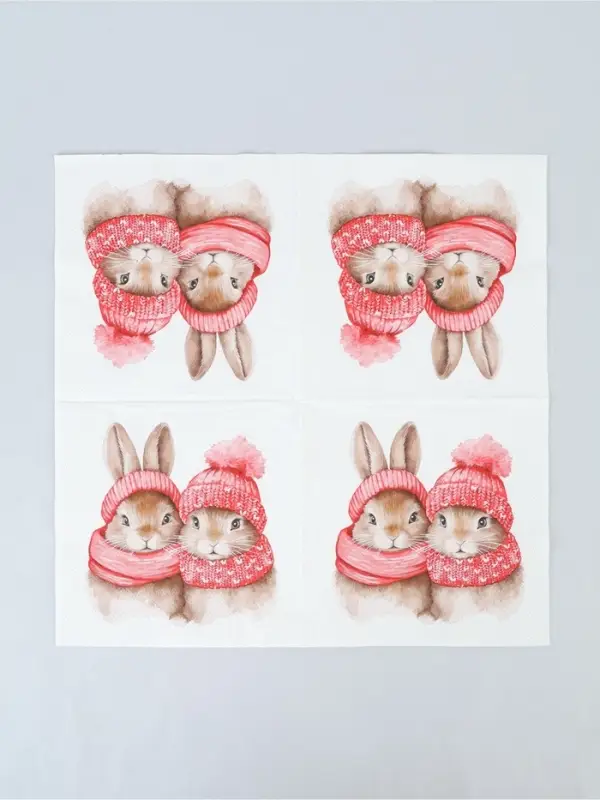Салфетки бумажные Home Collection &laquo;Милые пушистики&raquo;, 3 слоя, 33&times;33, 20 шт.