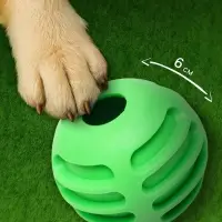 Мяч для собак &laquo;Полосатик&raquo;, 6 см, рифлёный, TPR, зелёный