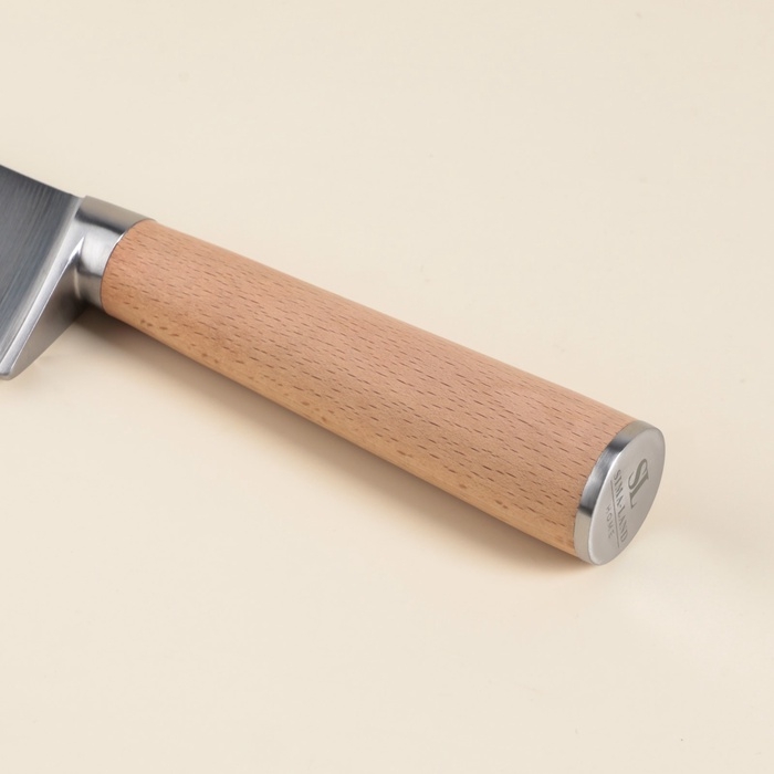 Нож кухонный сантоку SL Home «Калабрия», нержавеющая сталь, 18 см, бежевый Нож кухонный сантоку SL Home «Калабрия», нержавеющая сталь, 18 см, бежевый