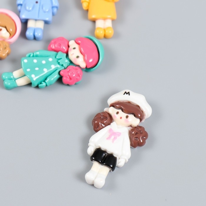 Декор для творчества пластик  Декор для творчества пластик "Малышка нарядная" набор 5 шт 3,5х1,9 см