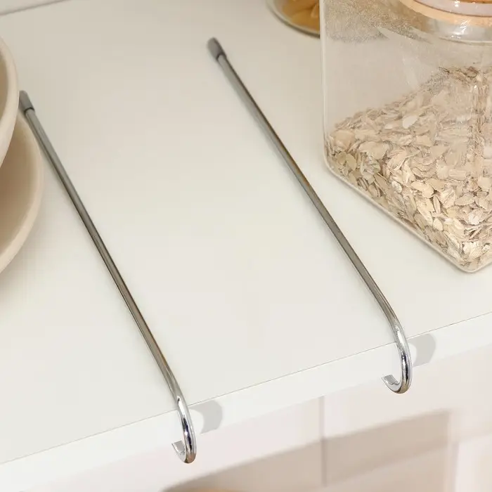 Держатель для кружек подвесной Доляна, на 8 предметов, 27.5&times;20&times;7.5 см, на толщину полки 3.5 см, хромированный