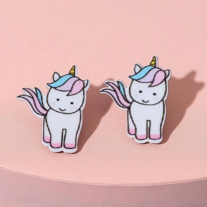 Серьги детские «Выбражулька» единорожки, цветные в серебре Серьги детские «Выбражулька» единорожки, цветные в серебре