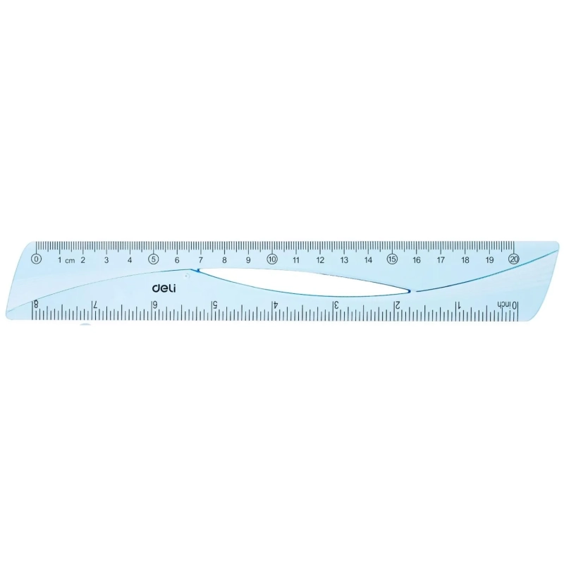 Набор чертежный Deli EH12 средний:лин 20см,угольн 13 и9см,трансп 12см,голуб