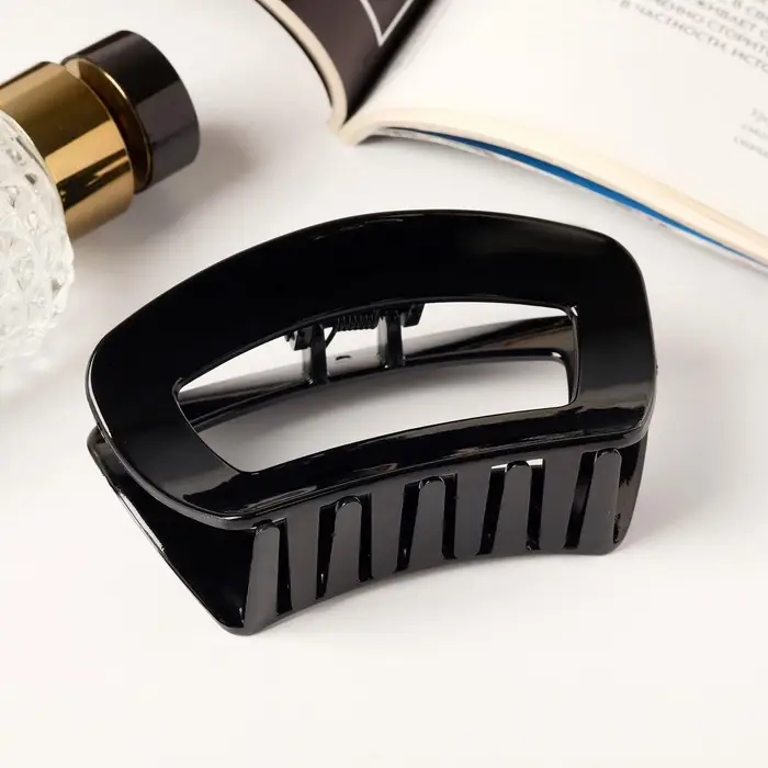 Крабик для волос &laquo;Глянец&raquo;, изгиб классика, 9.5&times;5 см, чёрный