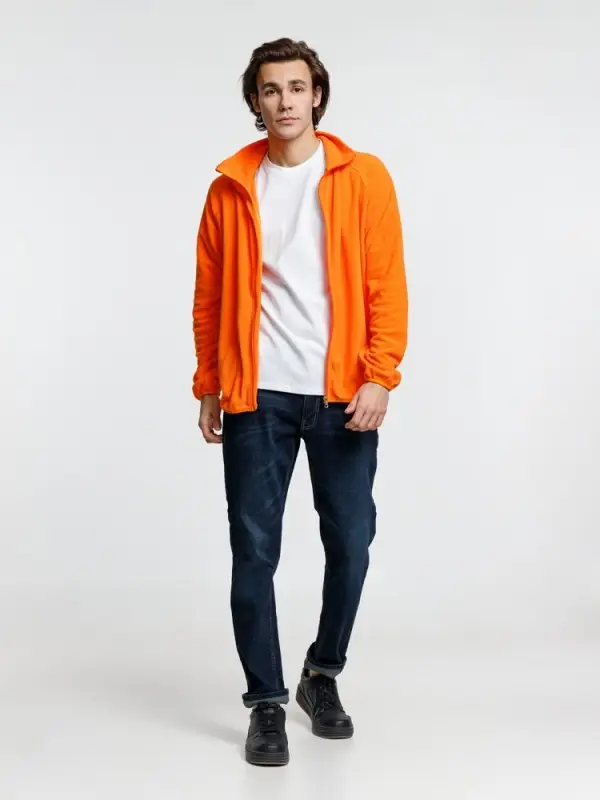 Куртка флисовая унисекс Fliska, оранжевая, размер M/L Куртка флисовая унисекс Fliska, оранжевая, размер M/L