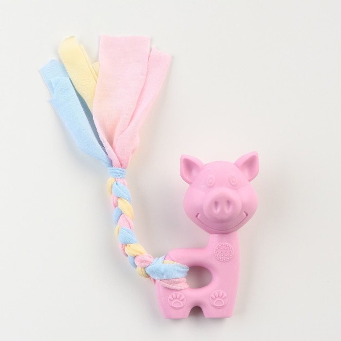 Игрушка жевательная Пижон Premium Игрушка жевательная Пижон Premium "Свинка", 10 х 6 х 3,5 см, розовая
